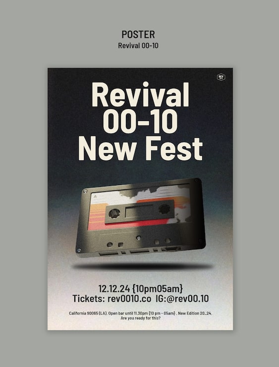 Gratis PSD retro festival skabelon design