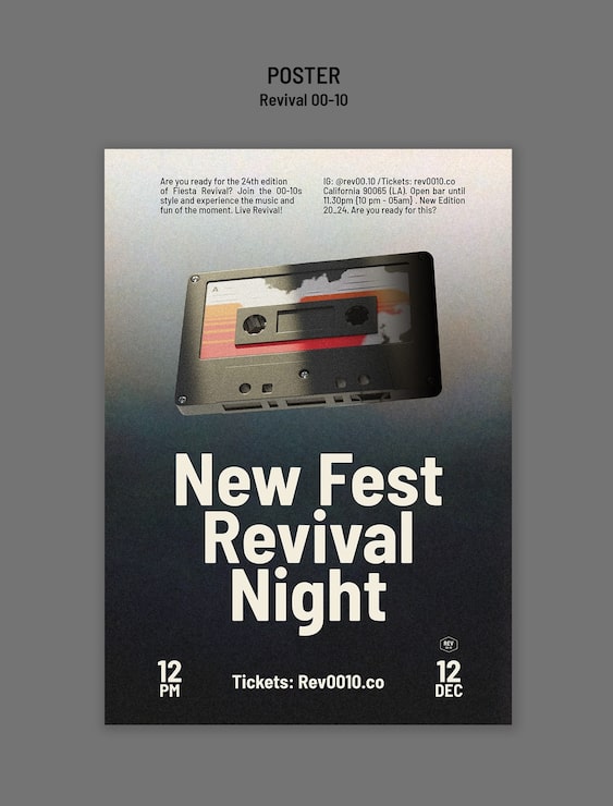 Gratis PSD retro festival skabelon design
