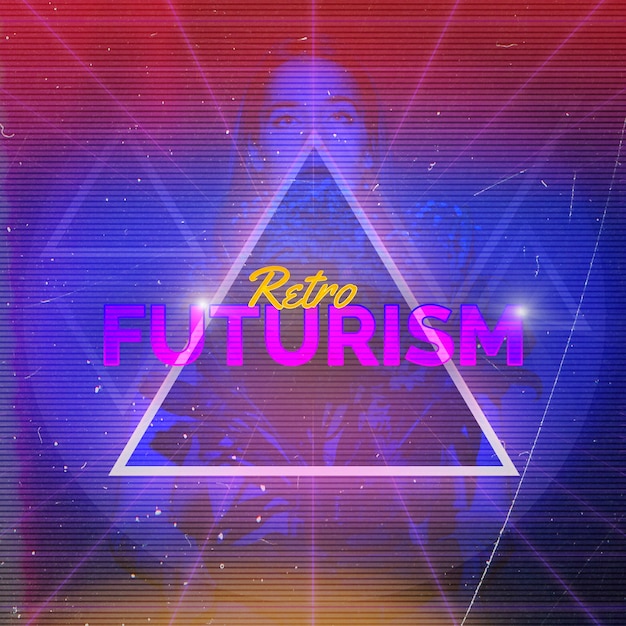 Gratis PSD retro futurisme baggrund