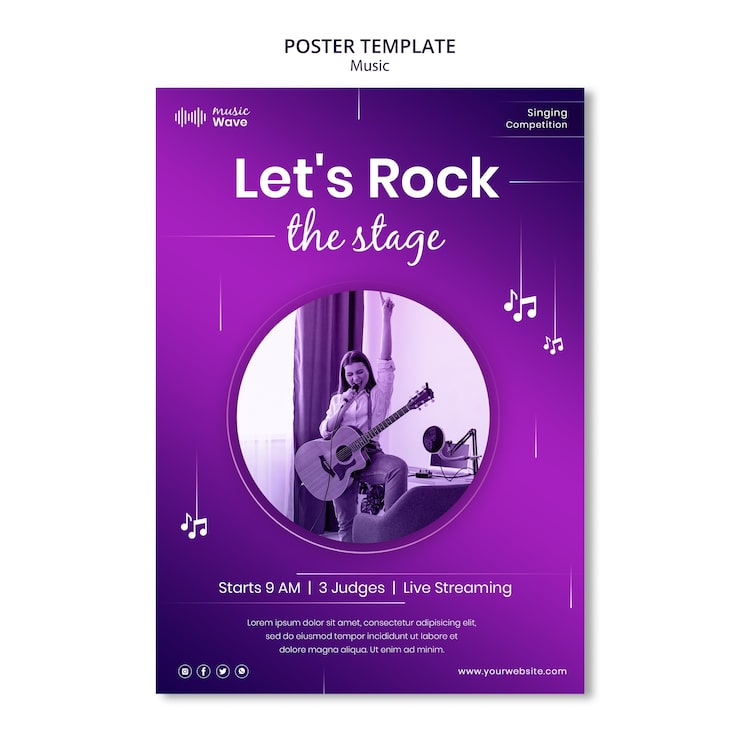 Gratis PSD rock scenen plakat skabelon