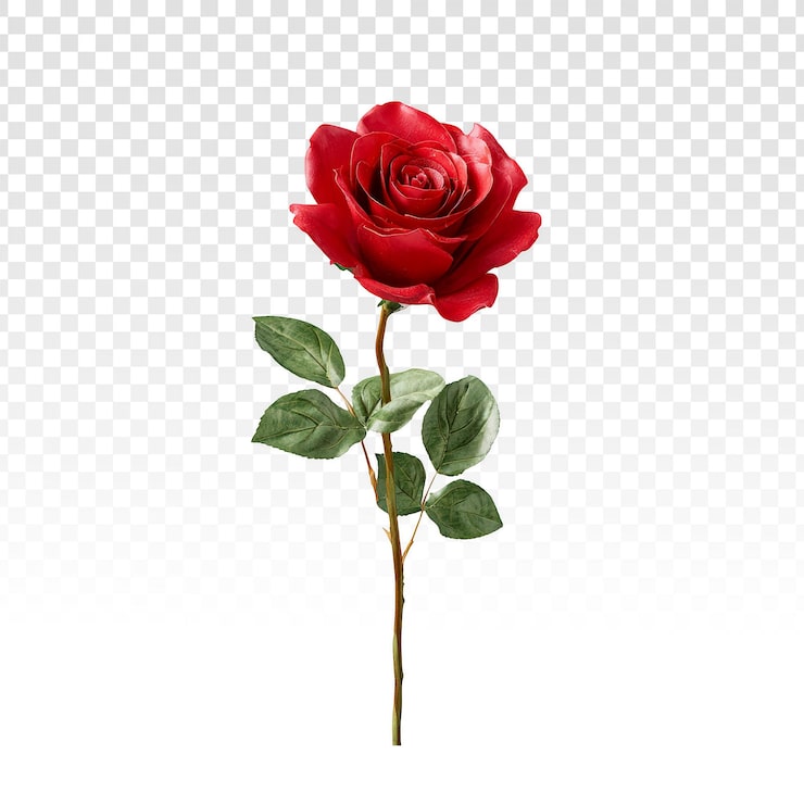 Gratis PSD rød rose isoleret på gennemsigtig baggrund