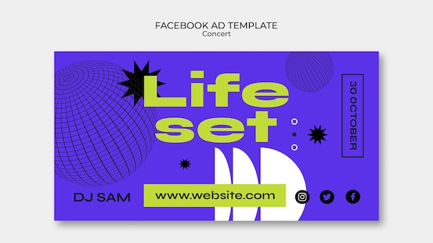 Gratis PSD rolig konsert facebook mall