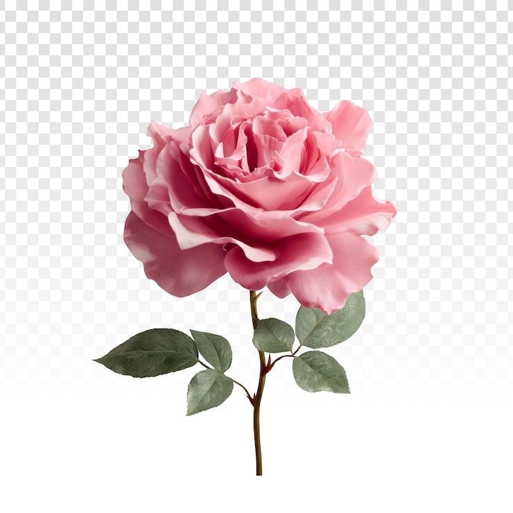 Gratis PSD rosa roseblomst isolert på gjennomsiktig bakgrunn