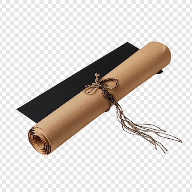 Gratis PSD rullat kraftpapper med snöre, studiobild