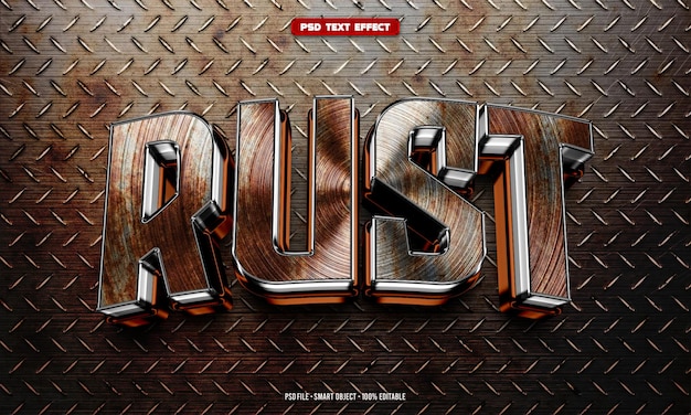 Gratis PSD rust 3d redigerbar teksteffekt