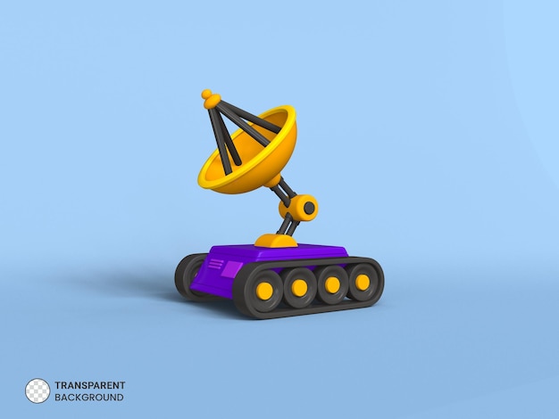 Gratis PSD rymdrover ikon isolerad 3d-renderingsillustration