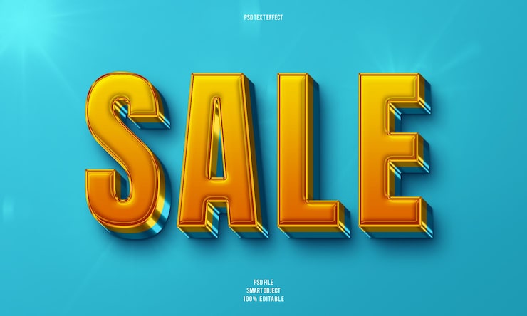 Gratis PSD salg 3d redigerbar teksteffekt