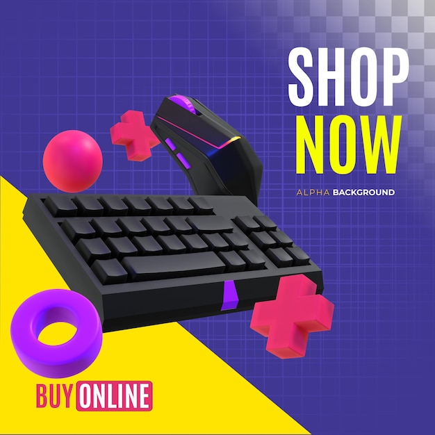 Gratis PSD salg banner af computer tilbehør