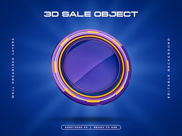 Gratis PSD salgsobjekt 3d-rendering isolert