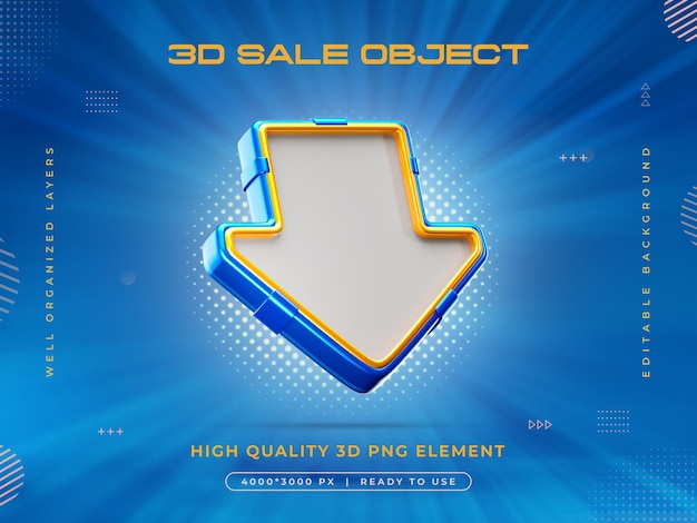 Gratis PSD salgsobjekt 3d-rendering isolert