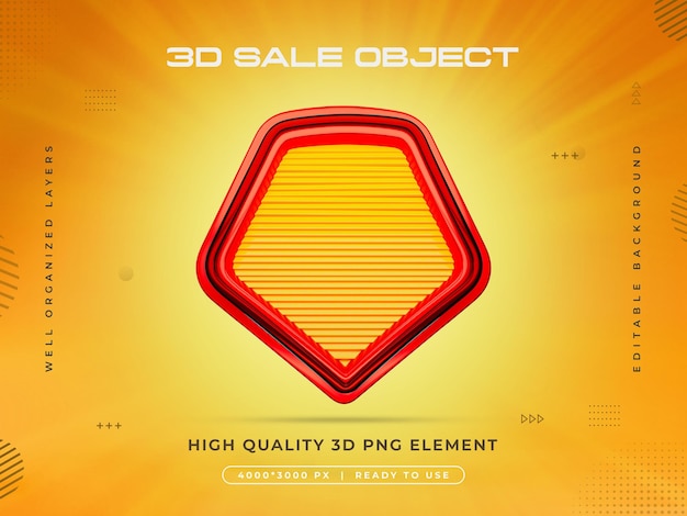 Gratis PSD salgsobjekt 3d-rendering isolert