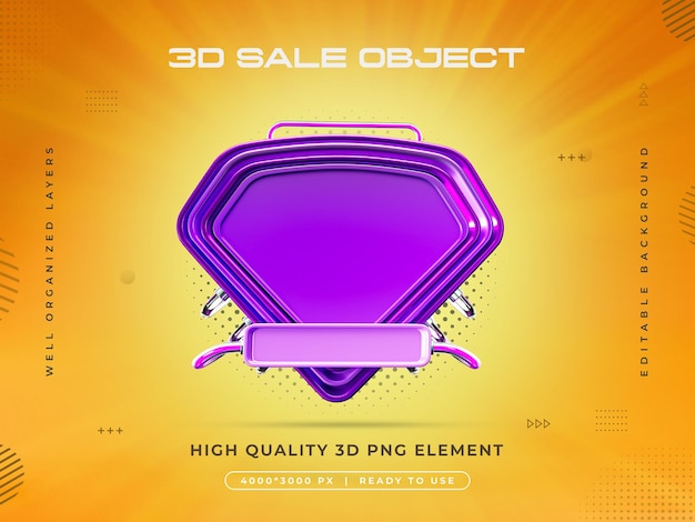 Gratis PSD salgsobjekt 3d-rendering isolert