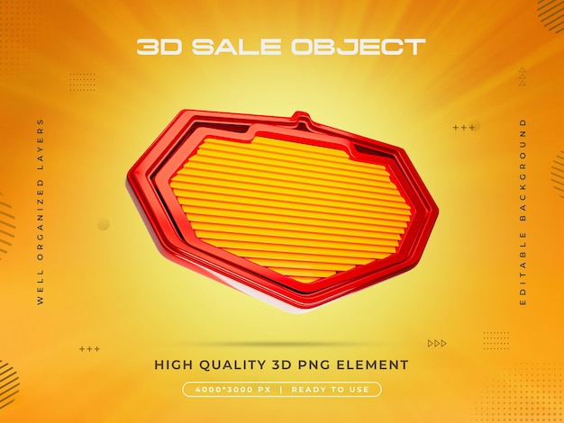 Gratis PSD salgsobjekt 3d-rendering isolert