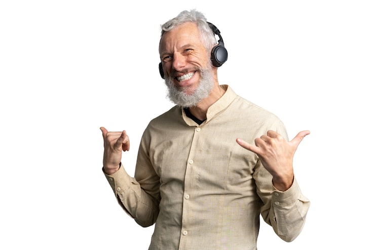 Gratis PSD senior mand der smiler