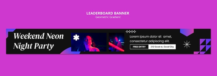 Gratis PSD skabelon med gradient geometriske former