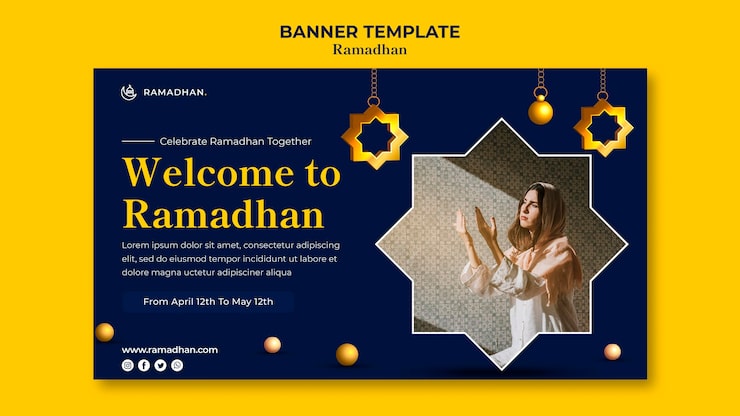 Gratis PSD skabelon til banner for ramadan-fest