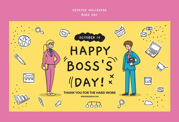 Gratis PSD skabelon til fejring af chefens dag