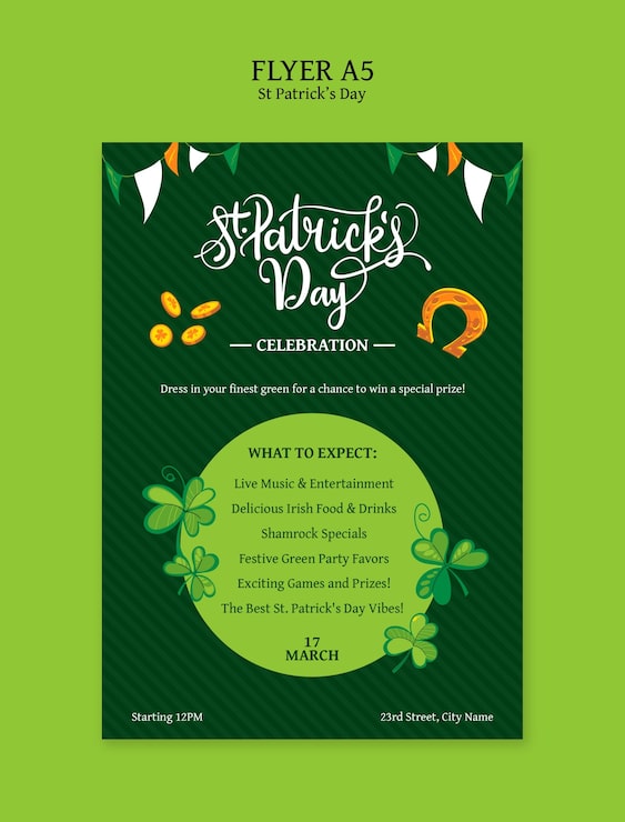 Gratis PSD skabelon til fejring af sankt patricks dag