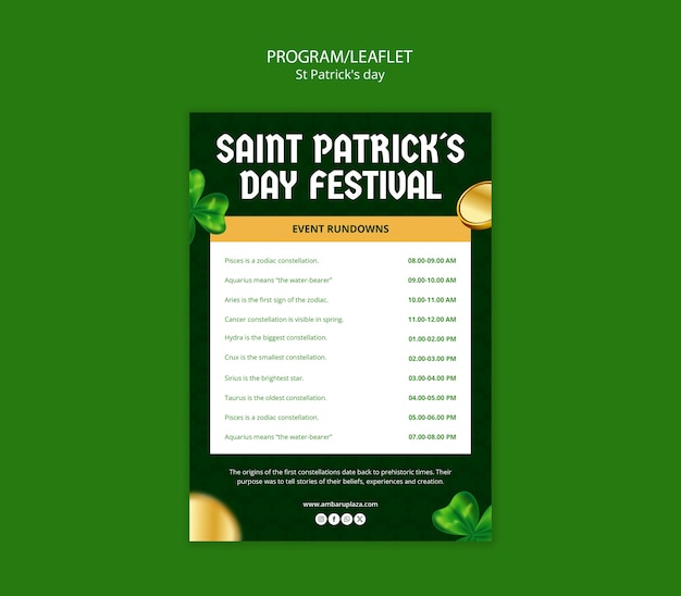 Gratis PSD skabelon til fejring af sankt patricks dag