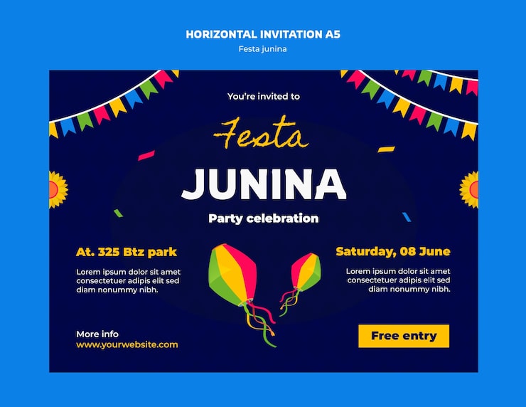 Gratis PSD skabelon til festa junina-fejring