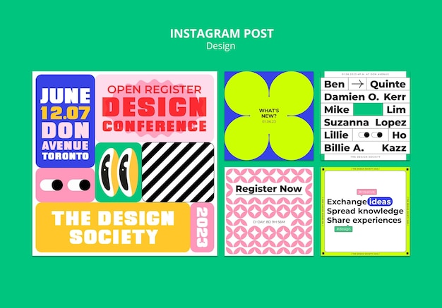 Gratis PSD skabelon til flad grafisk design