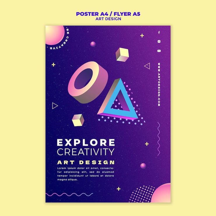 Gratis PSD skabelon til kunstdesignprint