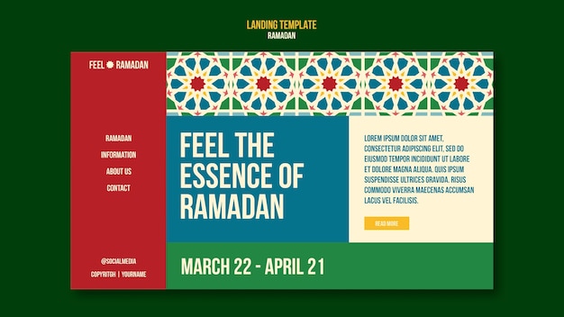 Gratis PSD skabelon til landingsside for ramadanfejring