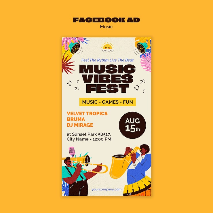 Gratis PSD skabelon til livemusik