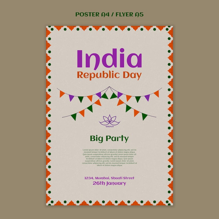 Gratis PSD skabelon til plakat for indiens republikdag