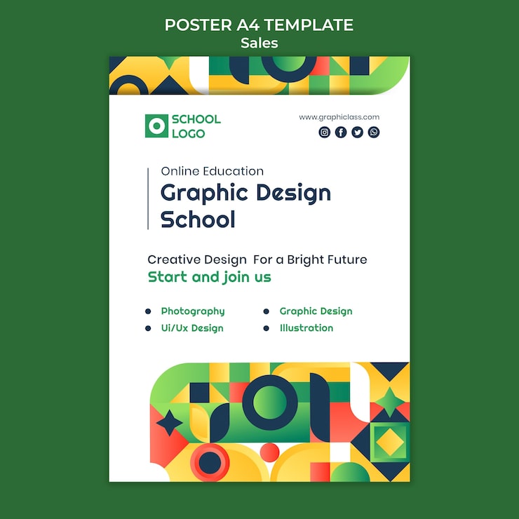 Gratis PSD skabelon til plakat med grafisk design