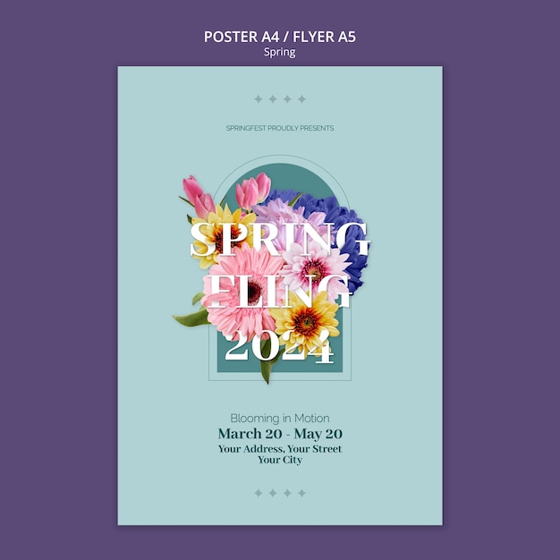 Gratis PSD skabelon til plakat til forårssæsonen