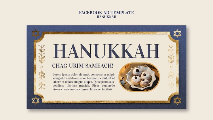 Gratis PSD skabelon til sociale medier til hanukkah jødisk fejring