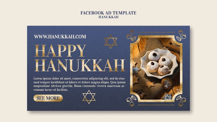 Gratis PSD skabelon til sociale medier til hanukkah jødisk fejring