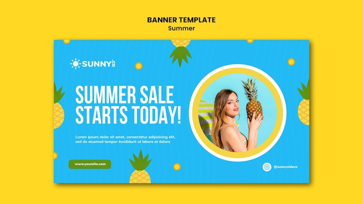 Gratis PSD skabelon til sommerudsalgsbanner