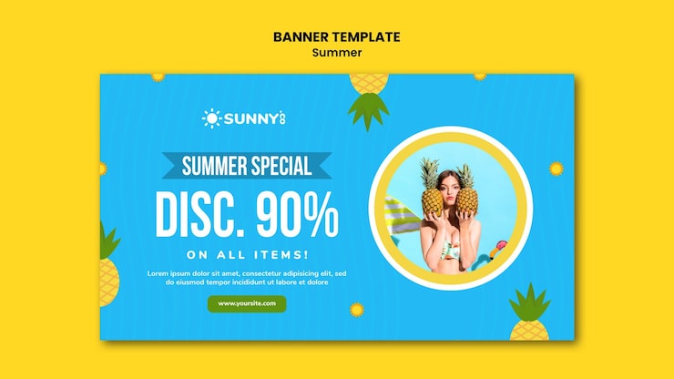 Gratis PSD skabelon til sommerudsalgsbanner