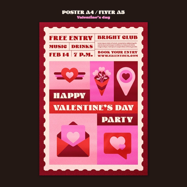 Gratis PSD skabelon til valentinsdagsplakat