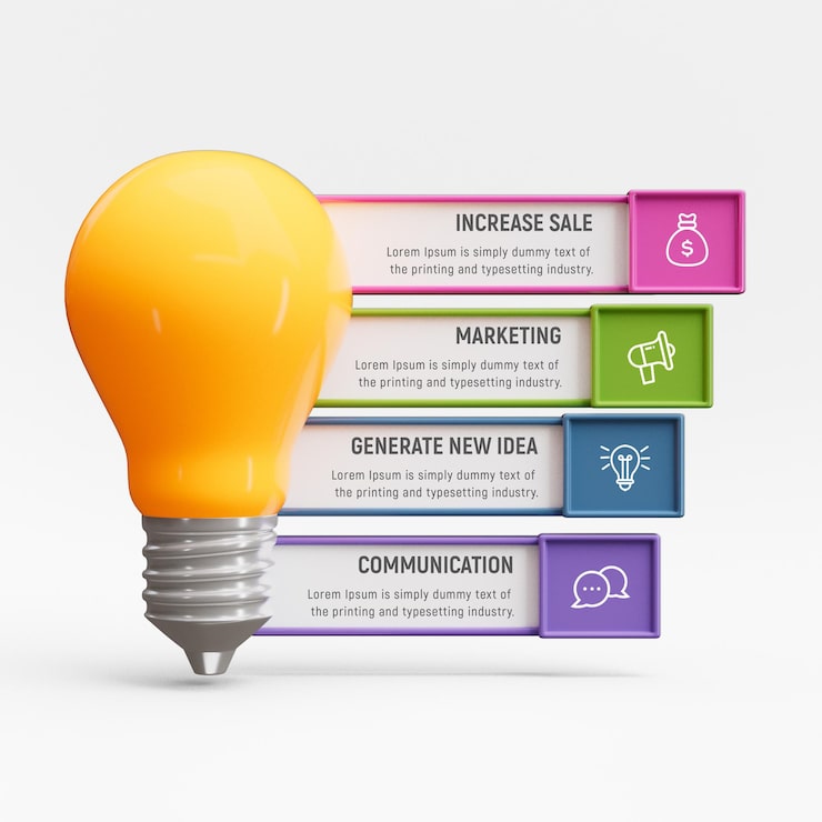 Gratis PSD skabelon til virksomhedsinfografik med 5 trin