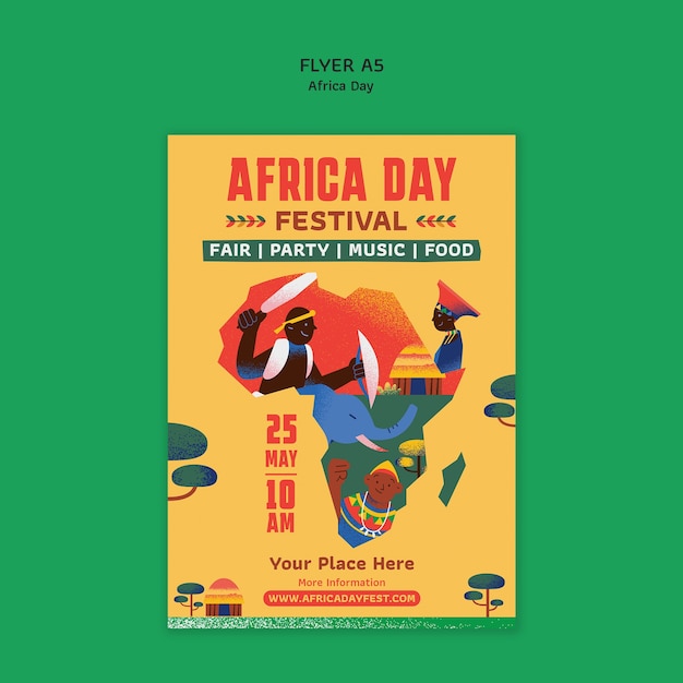 Gratis PSD skabelondesign til afrikadagen