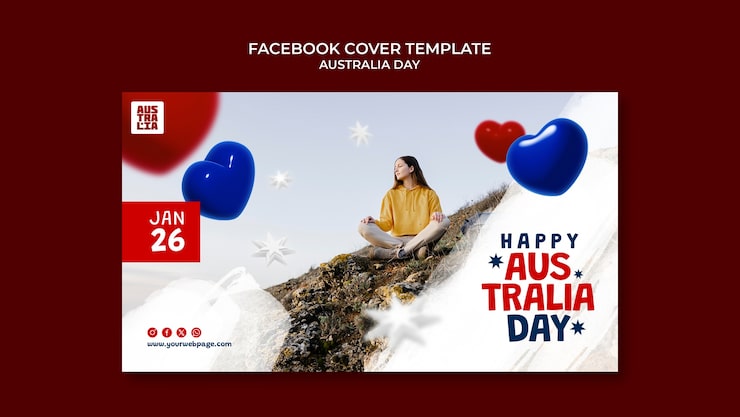 Gratis PSD skabelondesign til australia day