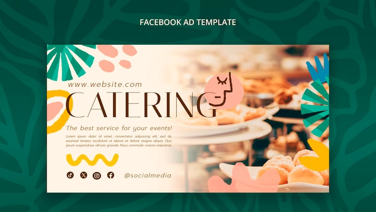 Gratis PSD skabelondesign til catering