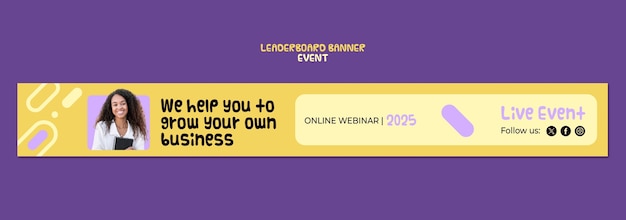 Gratis PSD skabelondesign til digital event-leaderboard