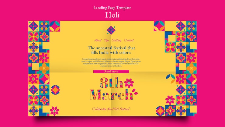 Gratis PSD skabelondesign til holi-festival
