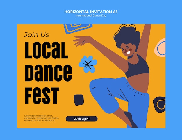 Gratis PSD skabelondesign til internationale dansedag