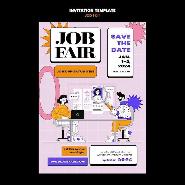 Gratis PSD skabelondesign til jobmesse