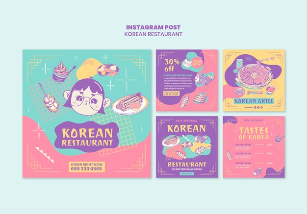 Gratis PSD skabelondesign til koreansk restaurant