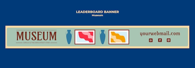 Gratis PSD skabelondesign til museets leaderboard banner