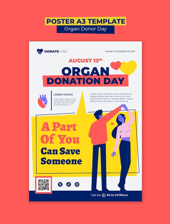 Gratis PSD skabelondesign til organdonationsdag
