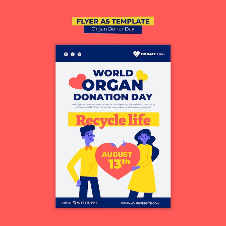 Gratis PSD skabelondesign til organdonationsdag