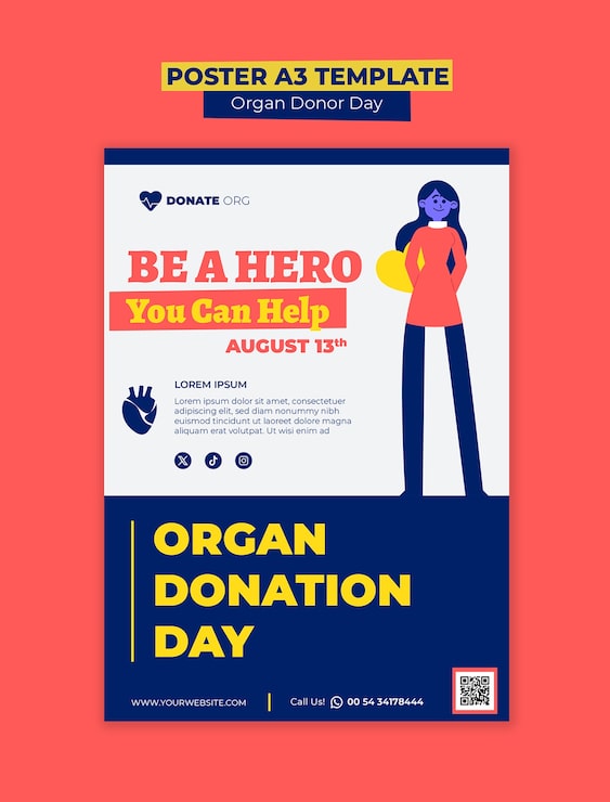 Gratis PSD skabelondesign til organdonationsdag
