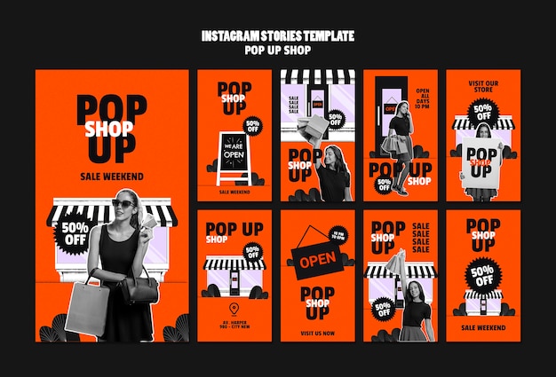 Gratis PSD skabelondesign til pop up-butik